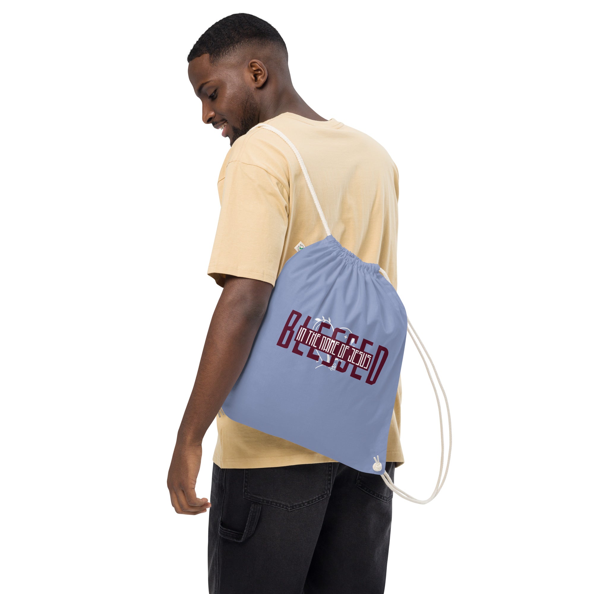 Organic cotton drawstring bag